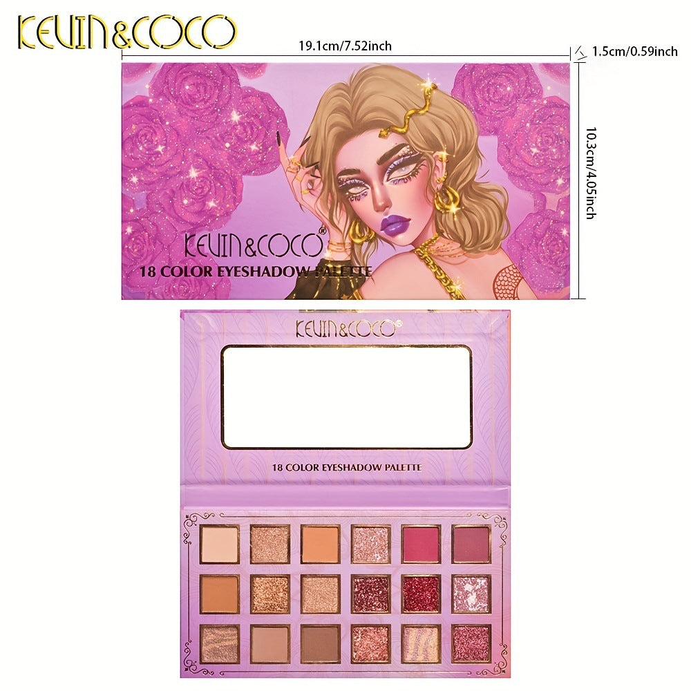 KEVIN&COCO 18-Color Gold Rose Eyeshadow Palette