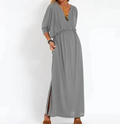 Vera Vintage Dress with High Waist Side Slit (One Piece)