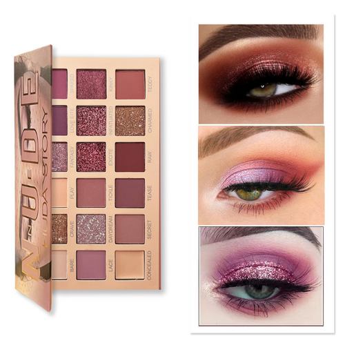 Palette Fard à Paupières Rose du Désert - 18 Teintes Terreuses
