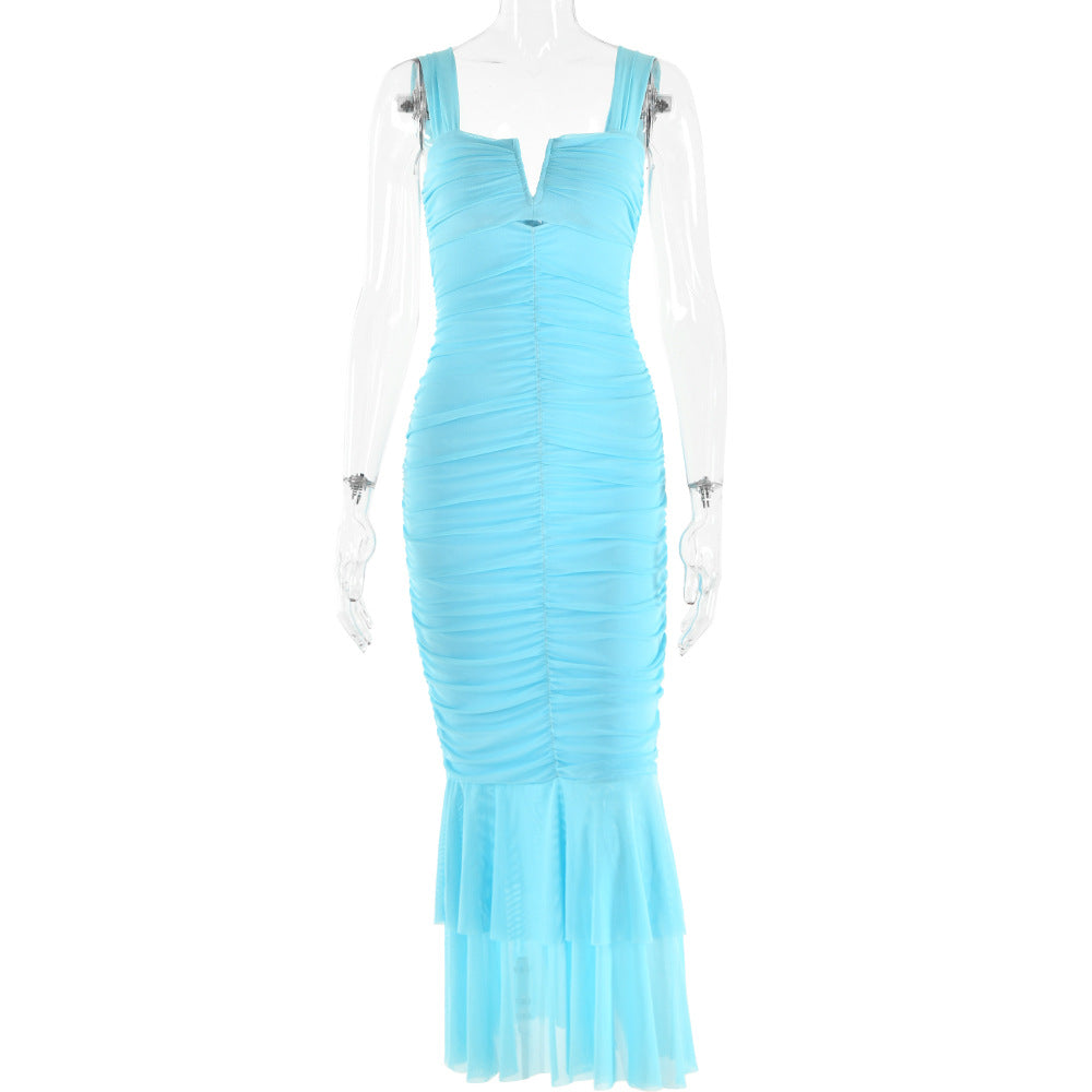 Robe midi élégante à empiècements printemps-été FD9738