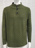 Men's Solid Half High Neck Slim Long Sleeve Sweater
