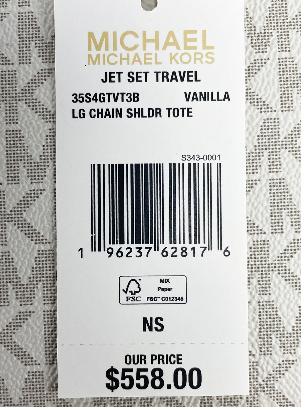 Michael Kors Jet Set Chain Vanilla Shoulder Tote Bag