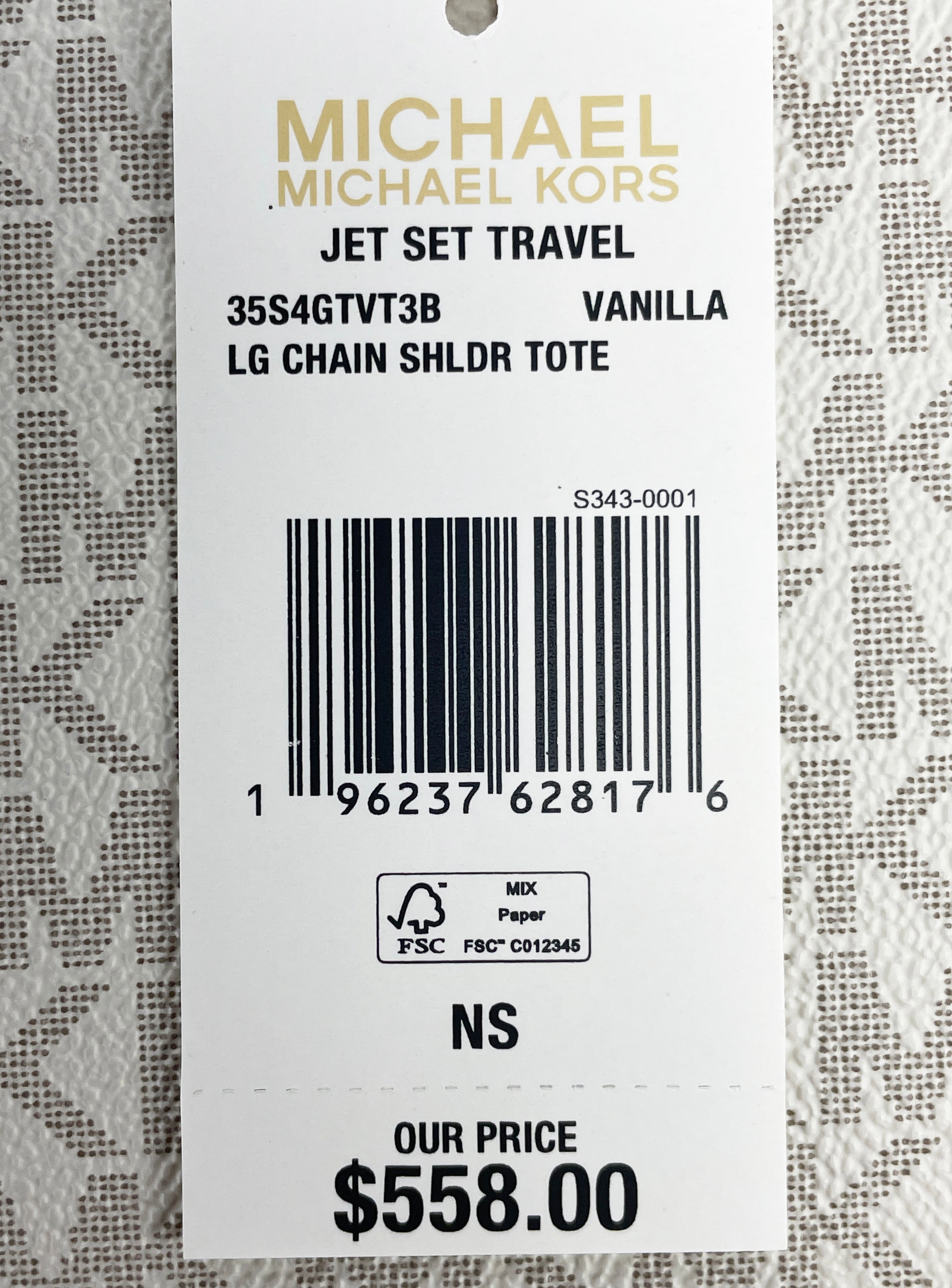 Michael Kors Jet Set Chain Vanilla Shoulder Tote Bag