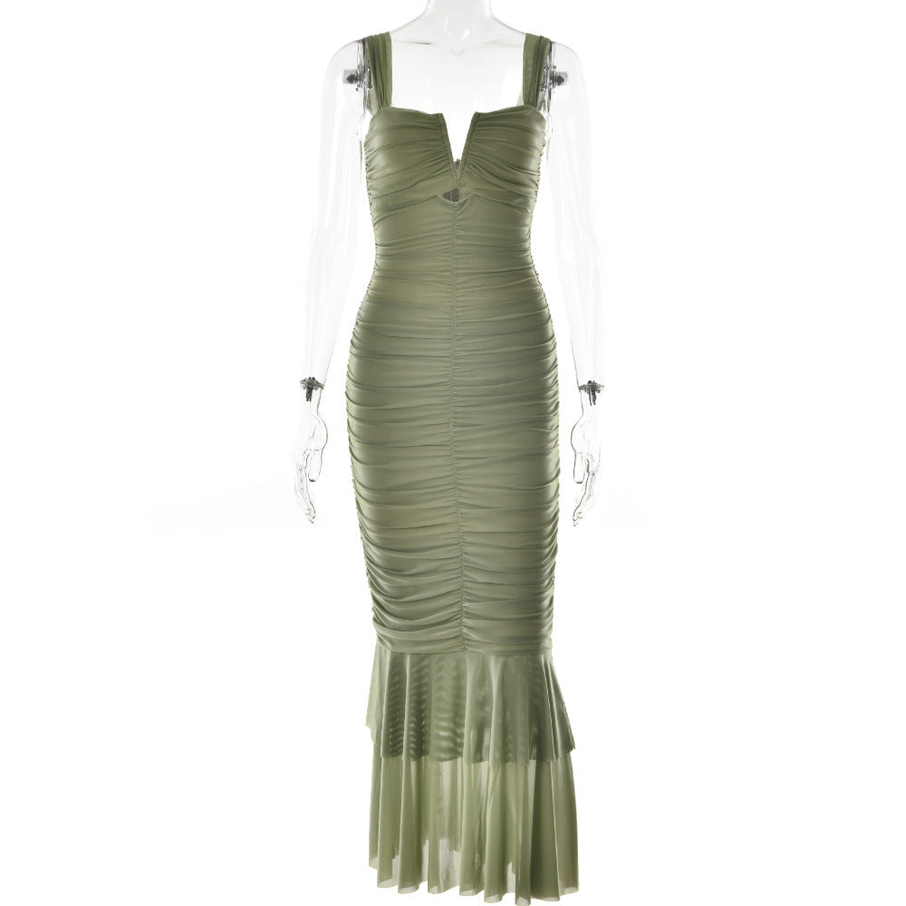 Robe midi élégante à empiècements printemps-été FD9738