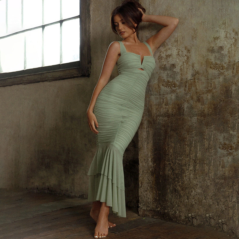 Robe midi élégante à empiècements printemps-été FD9738