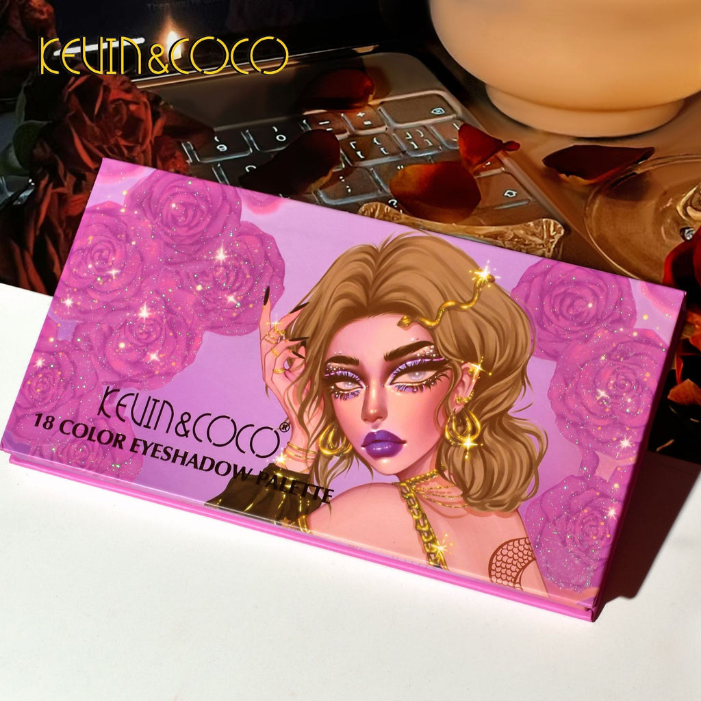 KEVIN&COCO 18-Color Gold Rose Eyeshadow Palette