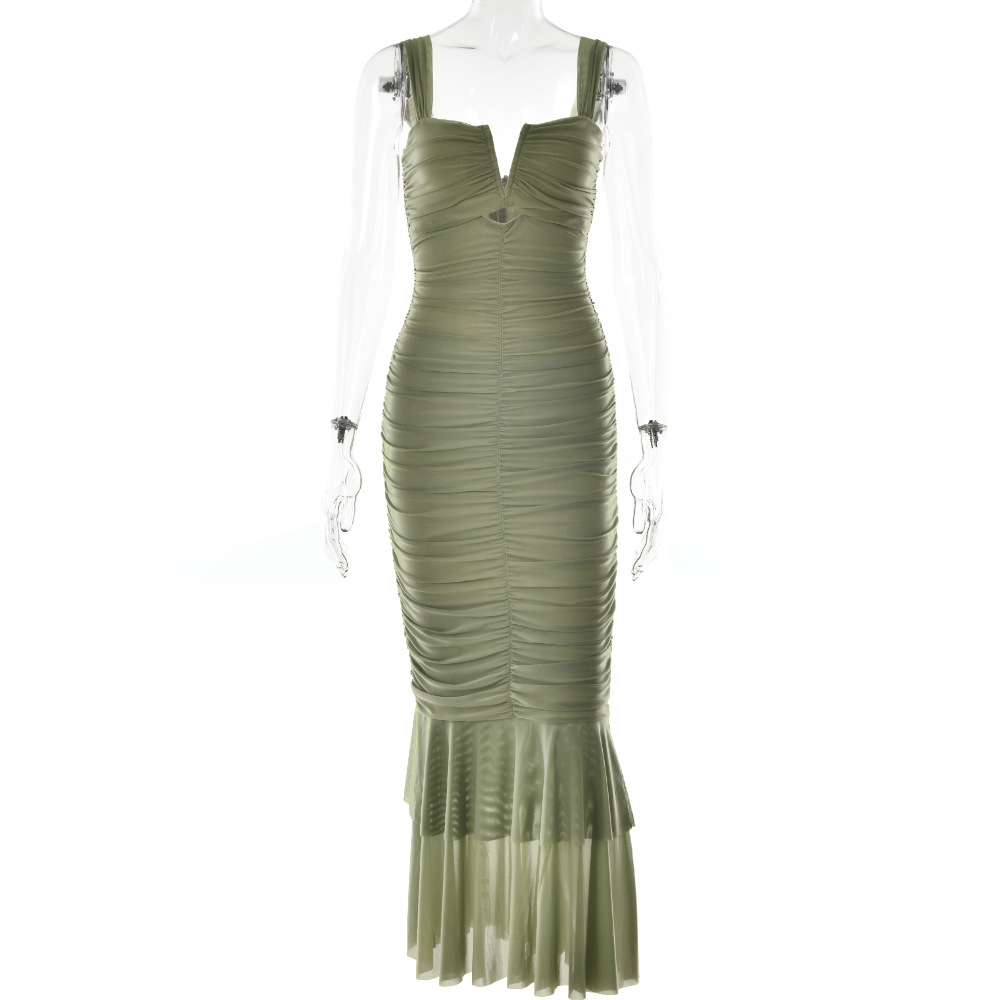 Robe midi élégante à empiècements printemps-été FD9738